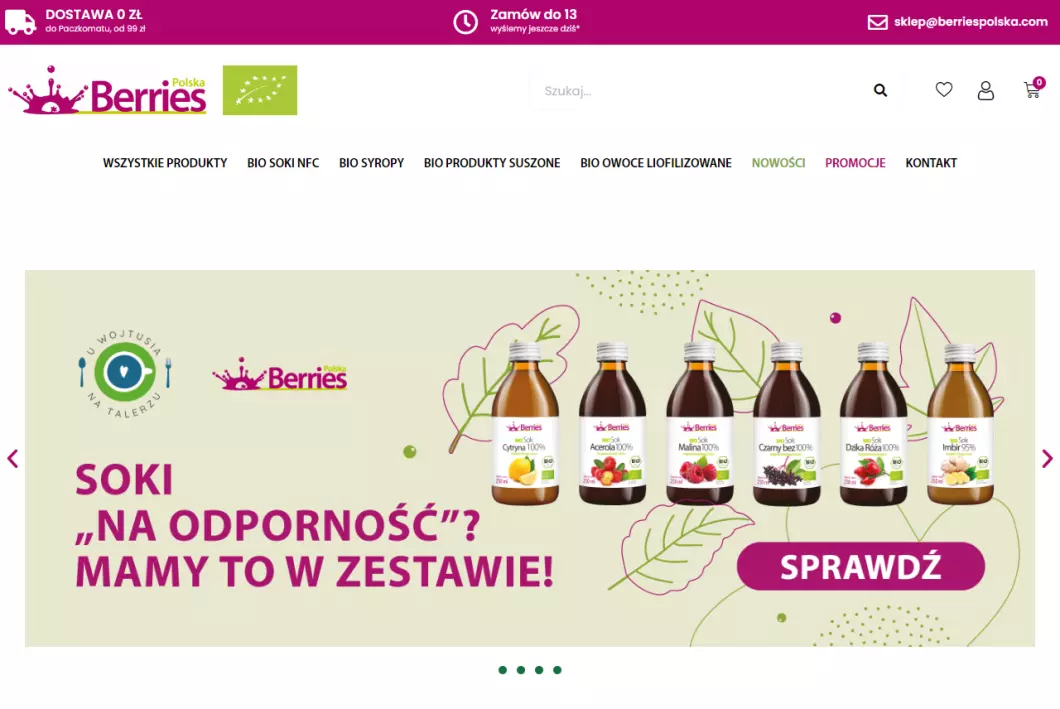 Berries Polska - producent soków ekologicznych - podgląd