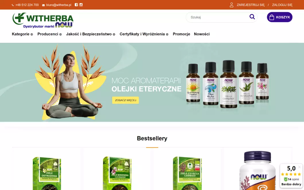 Dystrybutor Now Foods - WIT-HERBA - podgląd