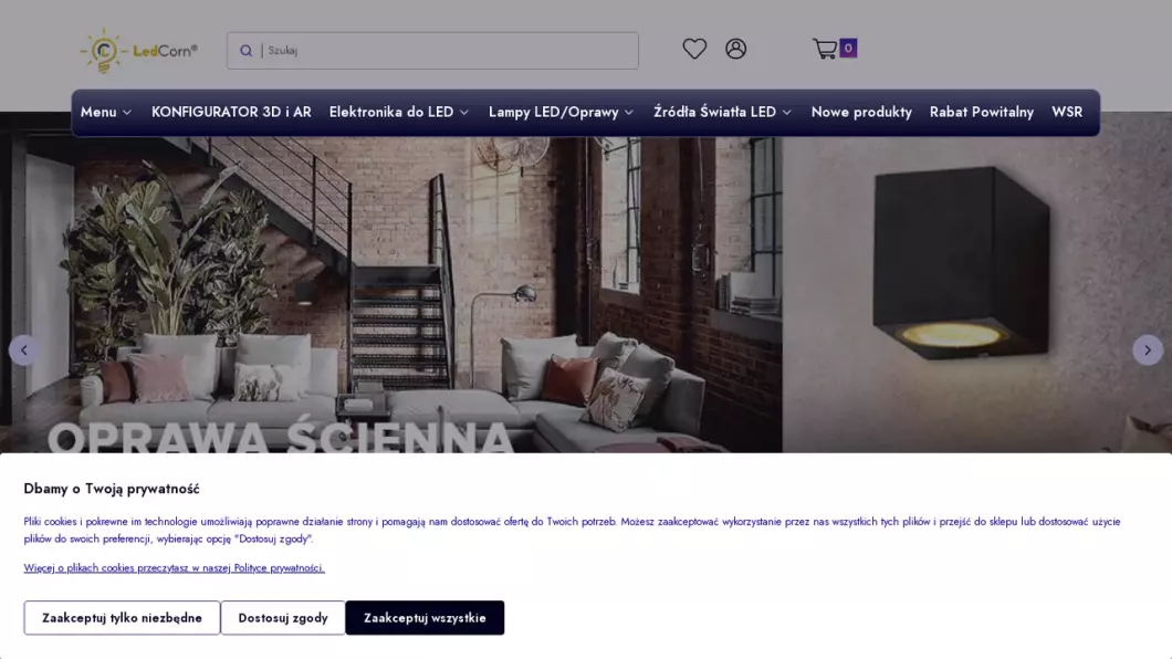 Sklep z oświetleniem LED, żarówkami | LedCorn - podgląd