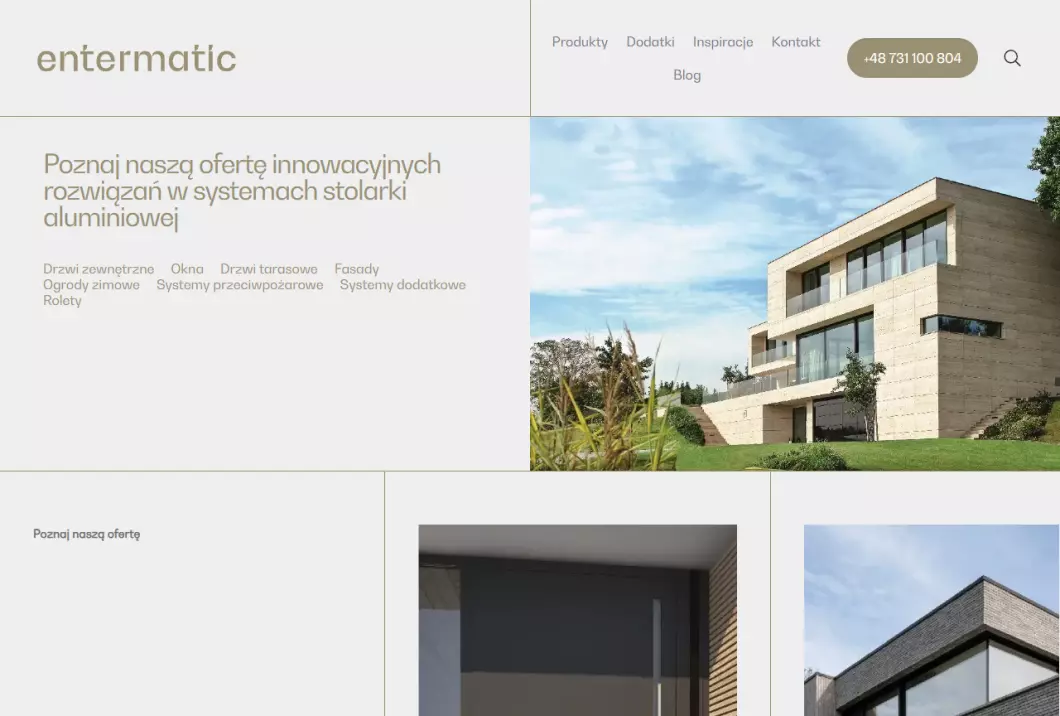 Entermatic - producent okien i drzwi zewnętrznych - podgląd