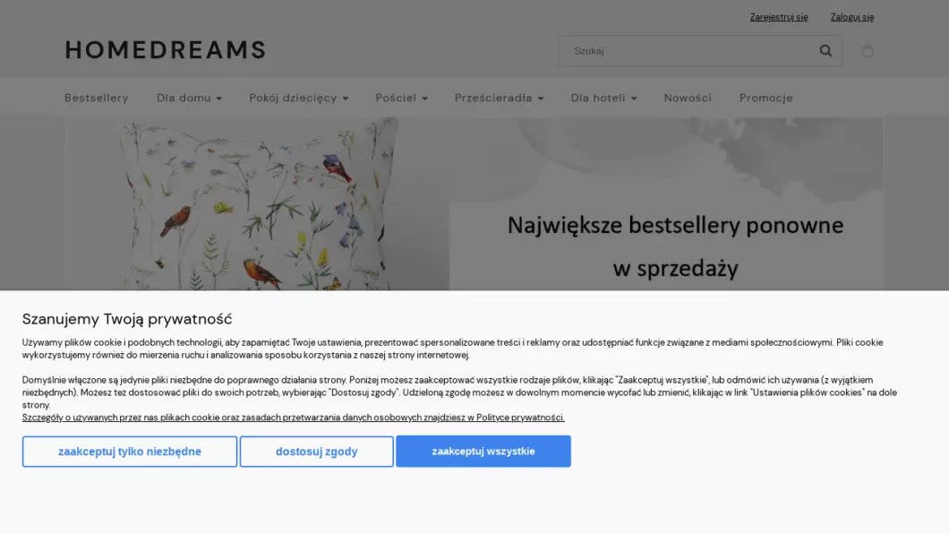 Tekstylia domowe | Sklep internetowy Homedreams - podgląd