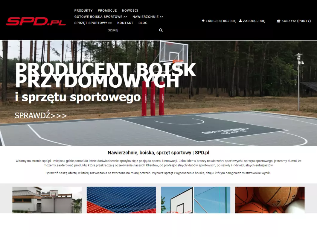Sklep internetowy SPD.pl - nawierzchnie, boiska, sprzęt sportowy - podgląd